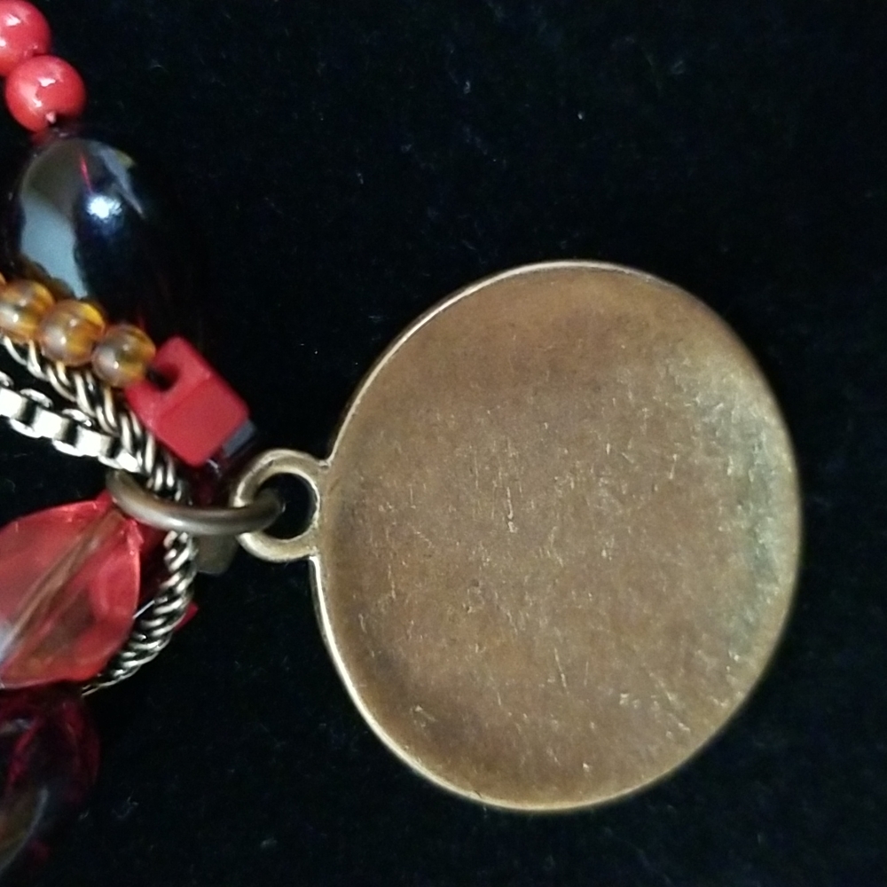 3 for 20. Vintage  red and gold  beaded  necklace. - Picture 7 of 9